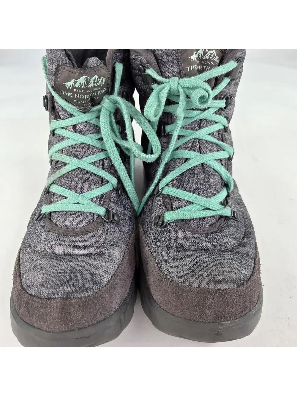 The North Face ThermoBall Lace Up Winter Boots US 10 Gray Green Primaloft